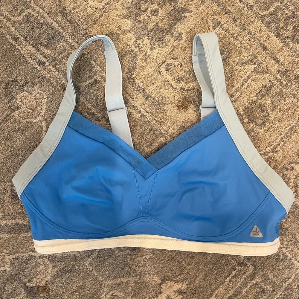 Calvin Klein Designer Bra Medium Blue Baby Blue White